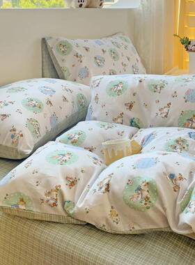 可爱通全棉四件套2卡25春JSN季纯棉床上用品三件套通0家纺床单被