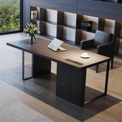 意式极简现代简桌约家用烟熏书公桌实木办工作台XLNK-385电脑桌老