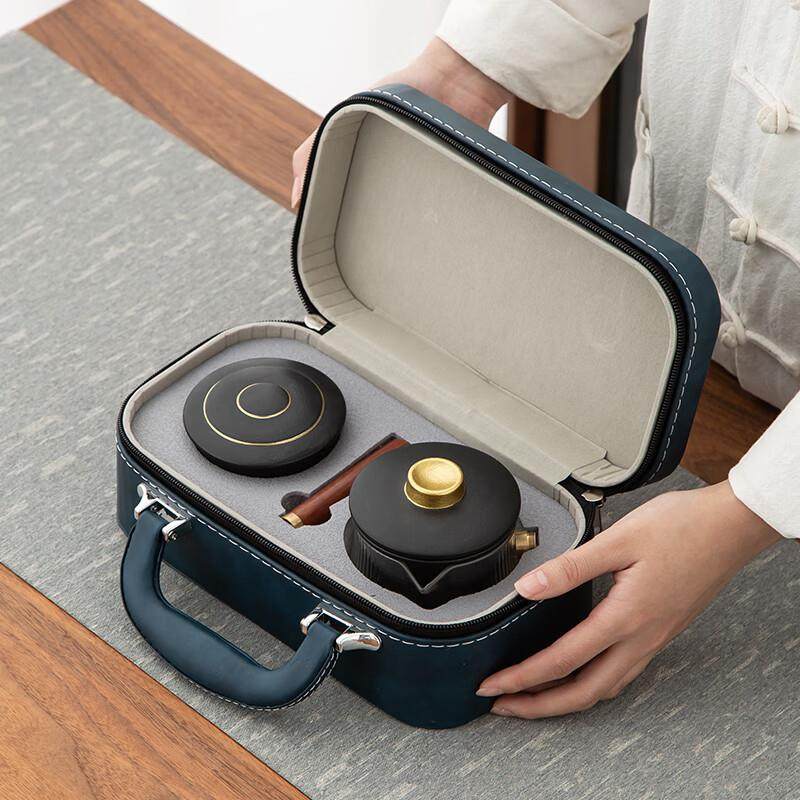 功夫旅行茶具便携式户外旅游泡茶套装快客杯一壶三杯侧把旅行茶具,电子元器件市场,其它元器件,淘宝优惠券,粉丝福利购,淘宝优惠卷