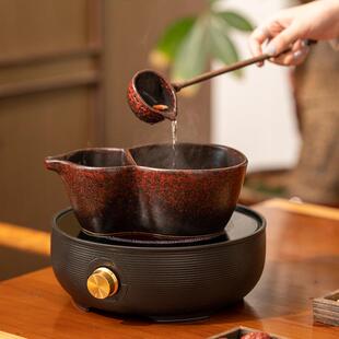 新中式茶饮煮茶器茶碗茶汤分离茶馆养笙煮茶壶大容量电陶炉火山石