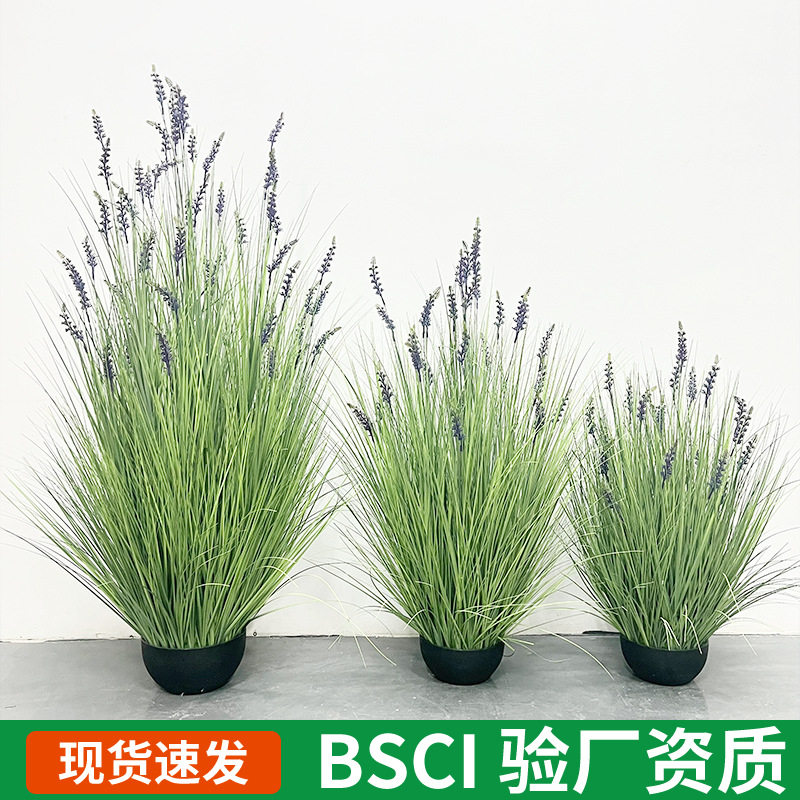 仿真绿植盆栽室内薰衣草装饰花艺摆件客厅拍摄道具人造景仿真假花