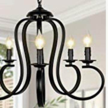 现代欧美风格5头黑色蜡烛吊灯温馨室内照明用于客厅、卧室、书房,农用物资,其他肥料,淘宝优惠券,粉丝福利购,淘宝优惠卷