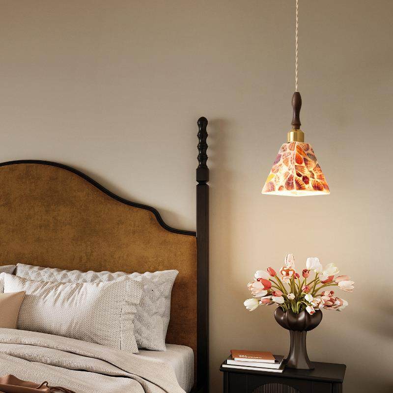 中古风卧室小吊灯实木个性床头灯创意艺术玻璃灯罩入户玄关过道灯,农用物资,其他肥料,淘宝优惠券,粉丝福利购,淘宝优惠卷