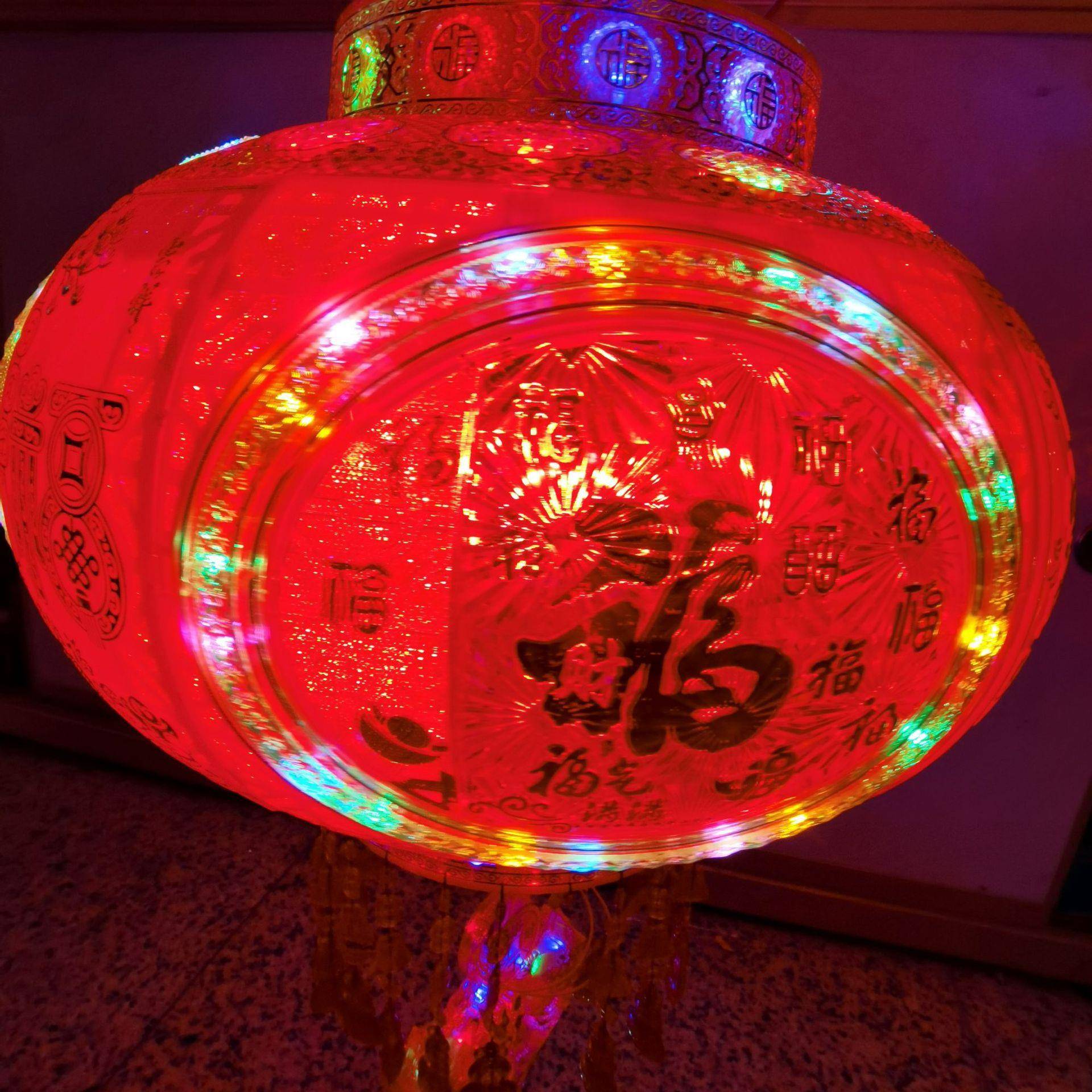彩灯新年大灯笼走马灯装饰品节日彩灯水晶灯转灯工厂直销