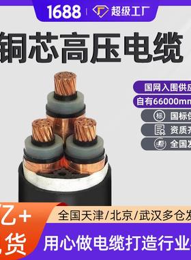 高压铜芯电缆8.7/15kvyjv22电缆国标铜芯电缆线地埋阻燃电线电缆