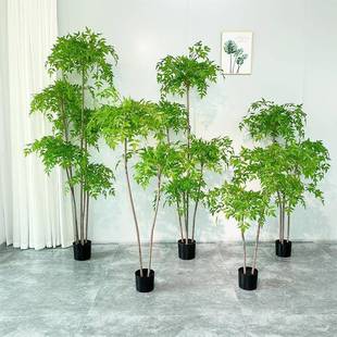 仿真南天竹绿植物假树造景家居客厅商场店铺橱窗酒店餐厅装饰摆件