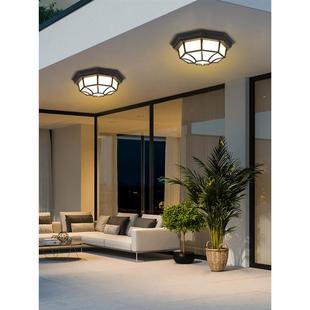 新中式户外防水吸顶灯室外阳台灯走廊过道灯入户大门口房檐吸顶灯