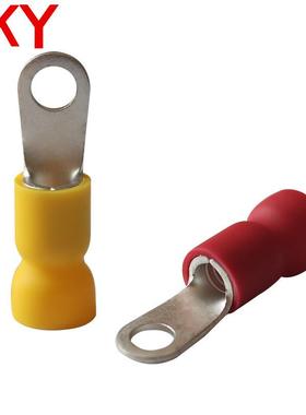 RVE易进线冷压端子圆形预绝缘端头带喇叭口护套环形二次接线鼻子