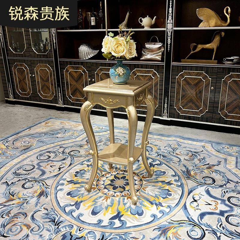 锐森贵族法式实木花架欧式雕花置物架落地式新古典花盆架家具