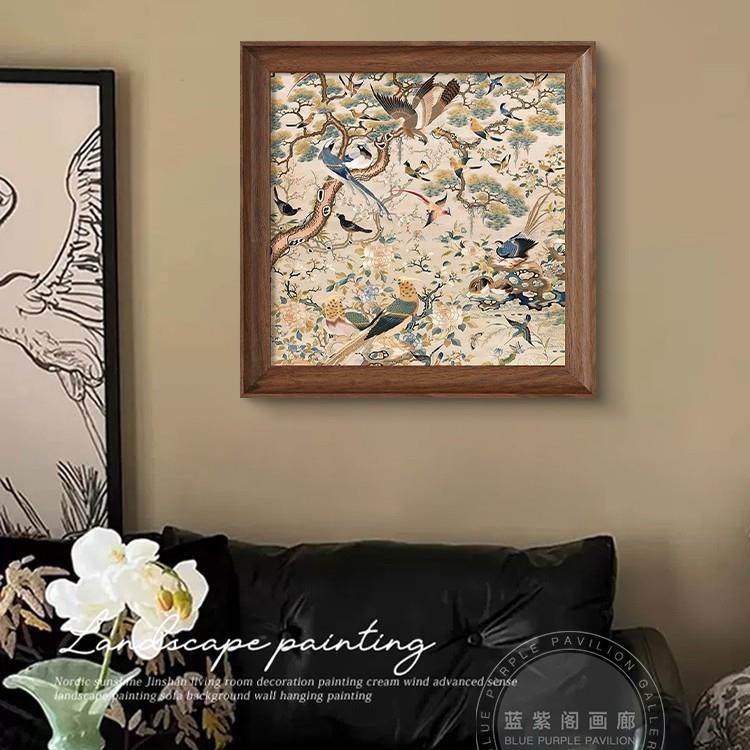 法式中古风玄关装饰画新中式复古客厅餐厅艺术挂画《花鸟祥和图》,节庆用品/礼品,新娘配件,淘宝优惠券,粉丝福利购,淘宝优惠卷