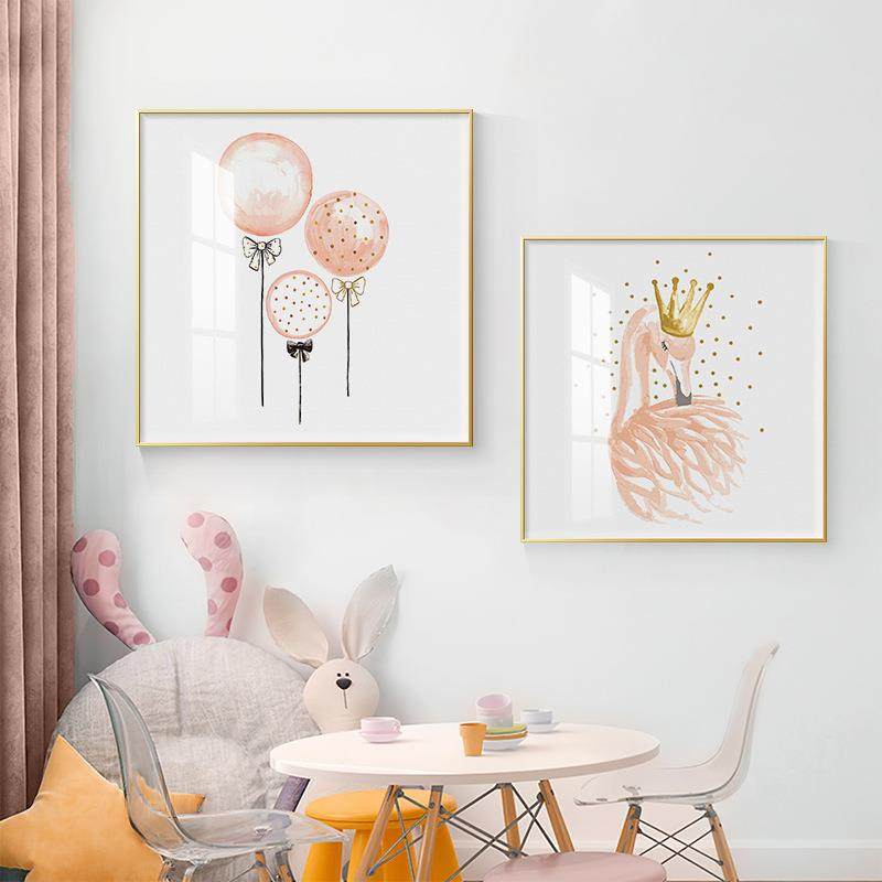 现代简约儿童房装饰画天鹅羽毛餐厅床头壁画粉色女孩卧室房间挂画,农用物资,其他肥料,淘宝优惠券,粉丝福利购,淘宝优惠卷