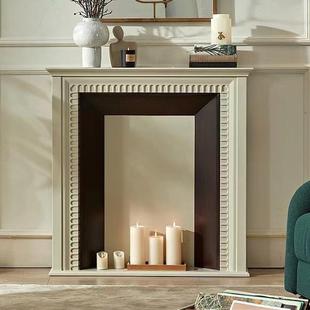 法式复古实木壁炉装饰柜现代家用客厅壁炉边柜美式玄关置物柜