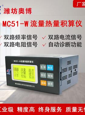 液晶MC51-W双路流量热量奥博瞬时累计蒸汽热水导热油仪表积算仪