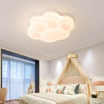 卧室灯吸顶灯现代简约全光谱护眼led猫爪奶油风房间儿童房主卧灯