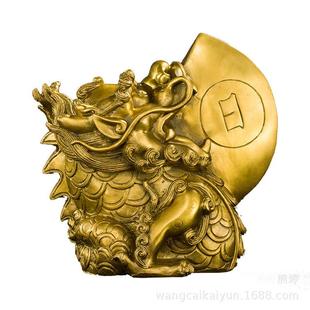 铜睚眦摆件睚眦铜质龙二子睚眦铜器家居装饰工艺品