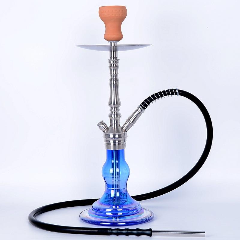 欧美热卖产品宝蓝色不锈钢水烟壶shishahookah水烟一件可发