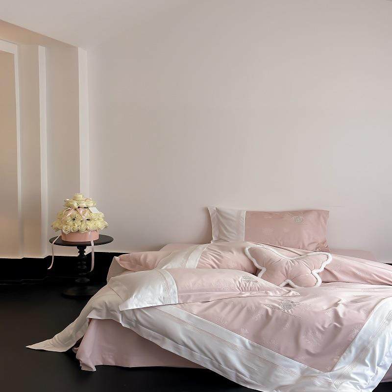 冬季加厚保暖鎏金绒短绒四件套玫瑰浮雕被套磨毛床上用品1.8m床单