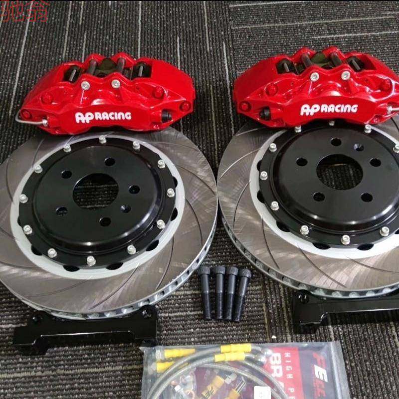 F6T改装ap9040六活塞国产刹车卡钳前轮355盘一套18寸轮毂安装