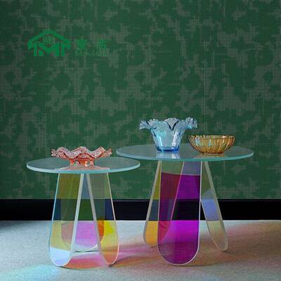 麦古GLASITALIA亚克力神仙炫彩玻璃床头柜边几设计师渐变茶几