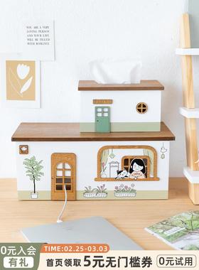 斯依可爱通卡款高档纸巾盒客厅餐桌童65214家用创意抽儿纸奶油摆风件