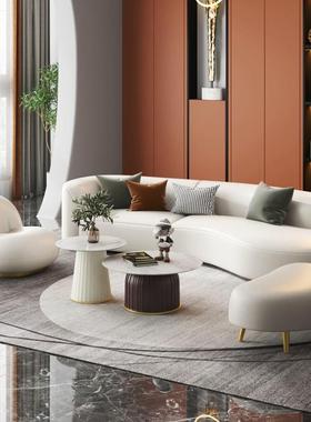 202新款5发奶油风耐CKY磨科技布家沙用客厅办公接待红异形网弧形