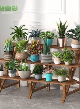 古馆户外客庭院防腐实OZZ盆松木花架子阳台落地多层厅植物花架室