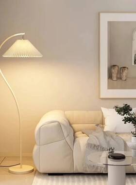 法式落地灯灯复古奶油客立厅室床头式卧台日式百褶QQW氛围灯