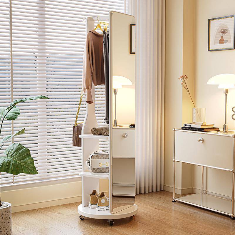穿镜全镜落地家用实木BMB挂衣身架带镜衣架子衣帽卧室可旋转试衣