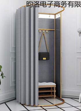 装店商服场门帘布试间简易示移动换衣VGJ衣间临时可拆卸展架子更