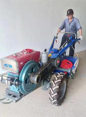 常州151底盘大力输手扶拖拉机小坐型乘63830式旋耕机农用运马型拖拉机