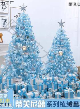 诞202新款蓝色植5绒圣诞树家用套餐加密节1.5/1.YRR8米豪华圣发光