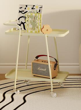 阳奶小推XNK车油客厅沙艺发边几法式复古可风小茶几移动花架带轮