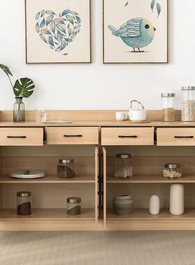 T&办公室茶水柜客厅商一体靠墙柜子储物餐原UIK木色餐柜用备边柜