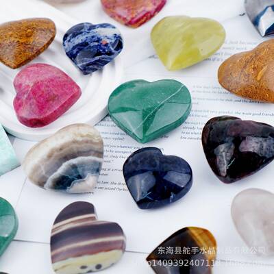 天然水晶原石金丝玉体绿东蔷工石晶打磨爱HSP心宝石手薇把件艺品