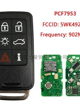 适用于沃尔沃6键智能钥匙902MHzPCF7953ChipFCC5WK49226