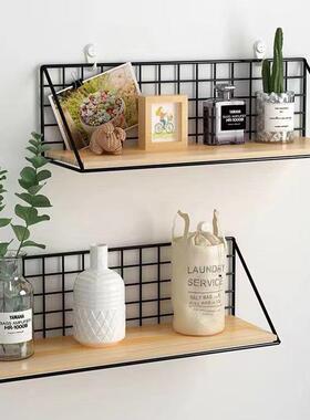 免打孔置物架墙上隔板卧室卫生间收纳客厅厨房宿舍置物架