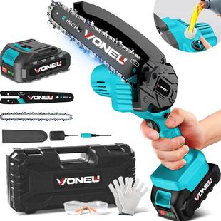 外贸热销锂电锯家用6寸小型电锯锯木头充电式大功率户外伐木锯