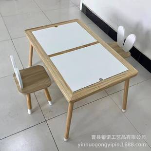 木制儿童感官桌家用室内儿童桌沙盘感官游戏桌带储物箱桌椅套装