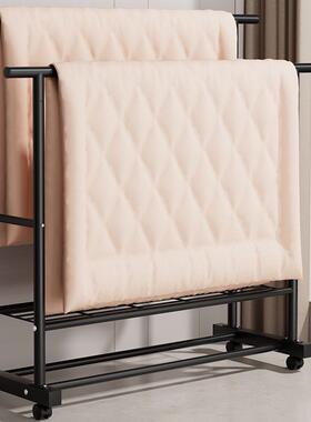 特粗超厚简易衣架落地立式家用卧室阳台挂衣架双排衣杆移动晾衣架