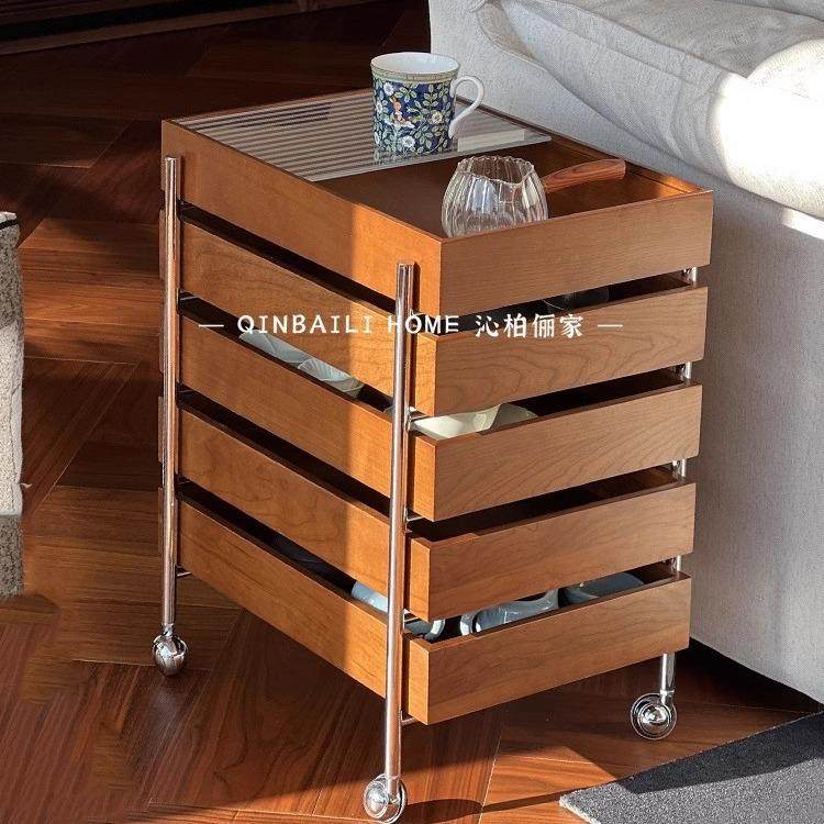中古多层推车置物架复古实木可移动边几沙发边柜抽屉柜床头柜收纳,纺织面料/辅料/配套,纺织机械配件,淘宝优惠券,粉丝福利购,淘宝优惠卷