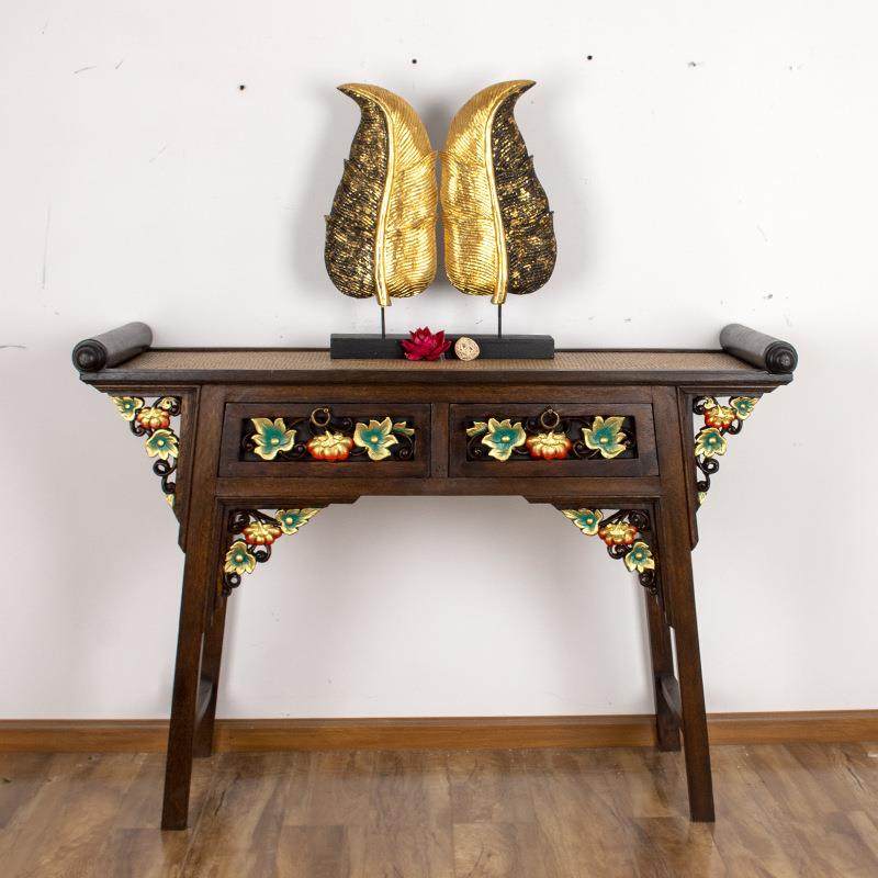 东南亚风格实木雕花玄关桌泰式餐厅中式家具客厅供桌门厅台案桌,机械设备,其他机械设备,淘宝优惠券,粉丝福利购,淘宝优惠卷