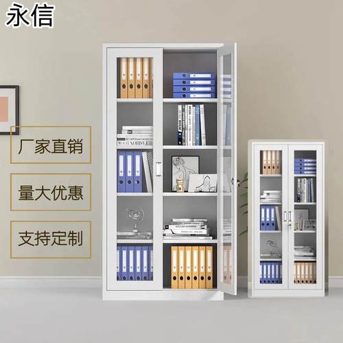 广东铁皮文件柜办公室资料档案柜带锁抽屉储物柜会计凭证存放柜