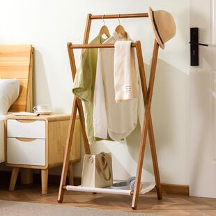 网红床头衣帽架落地折叠小架子卧室晚上睡觉临时搭衣裤收纳北欧挂