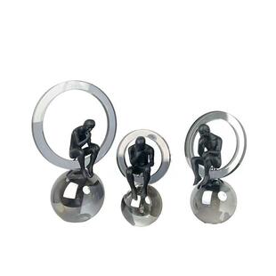 现代简约水晶沉默思考者人物摆件家居玄关客厅样板间展厅桌面装饰