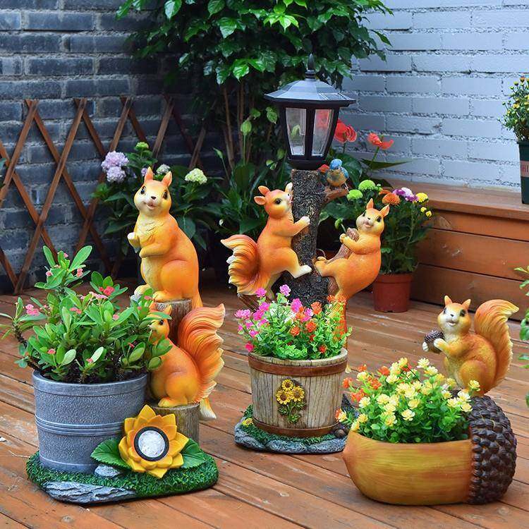 太阳能仿真小松鼠动物造型花盆小院花园露台阳台造景庭院装饰摆件,纺织面料/辅料/配套,纺织机械配件,淘宝优惠券,粉丝福利购,淘宝优惠卷