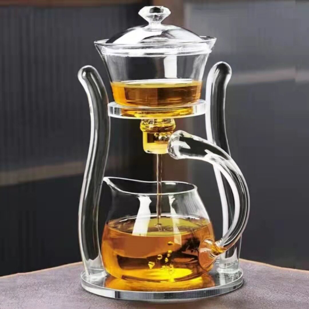 现货供应半自动煮茶器玻璃茶具冲茶器玻璃一体泡茶冲茶器