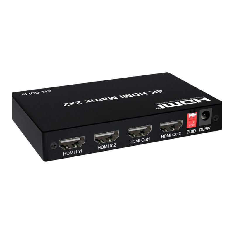 HDMI矩阵2X2HDM2进2出音频分离转换器高清视频矩阵4K60HZ切换器