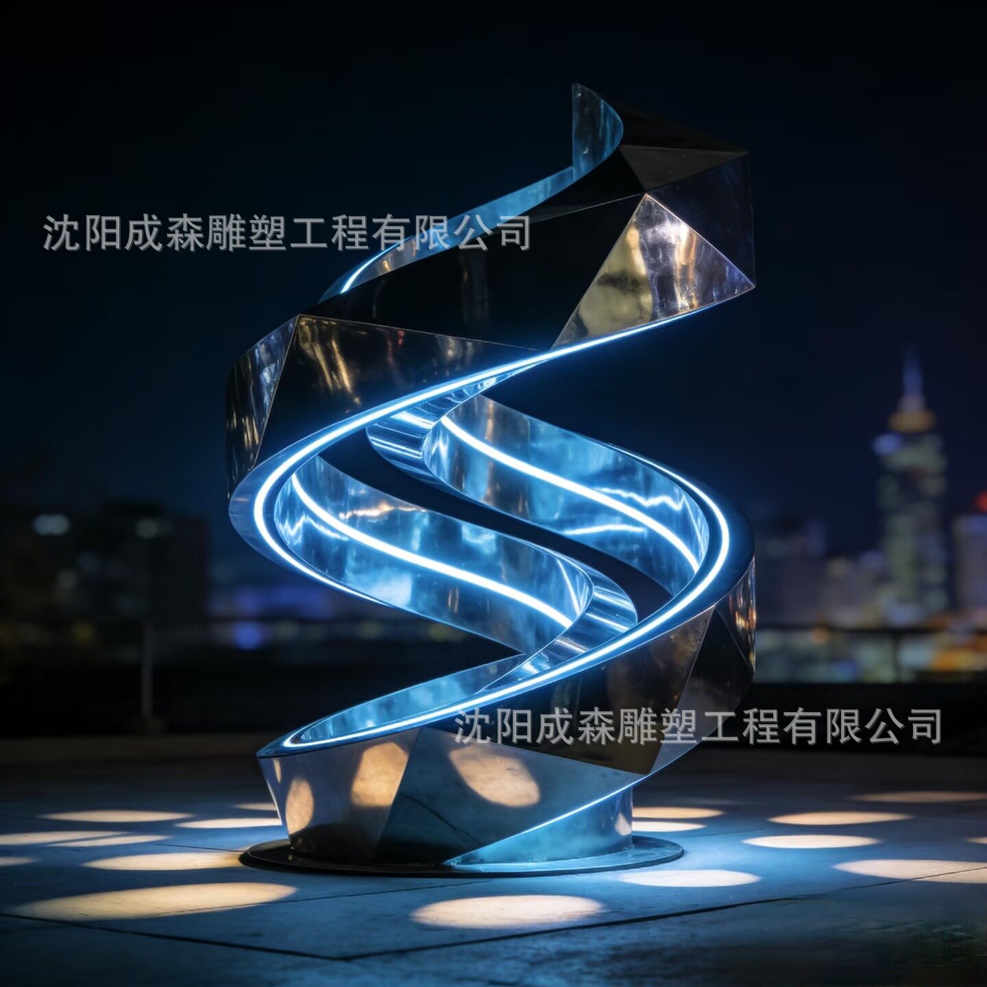 定大型制异形不锈钢雕塑户外发光摆件标识园林广场景观铁艺雕塑