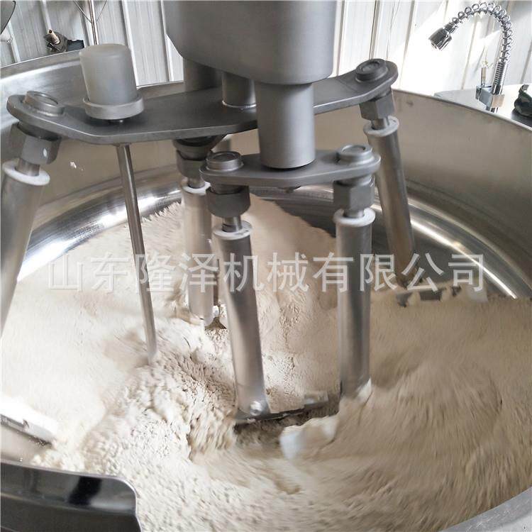 自动炒面机器小麦面粉油茶面炒锅加工凉粉机设备大型行星炒锅