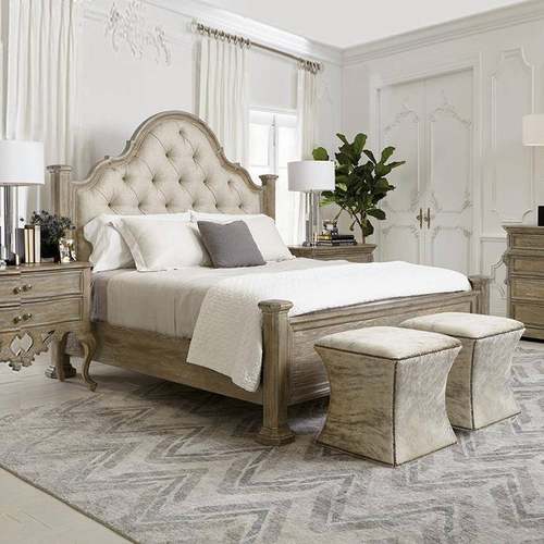 美式复古实木床家用1.5高端橡木床简约法式1.8主卧复古双人床2米